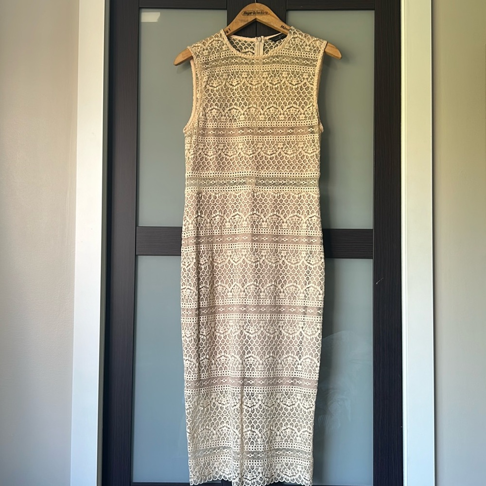Lacey Dress for special occasions, beige, women medium from Zara
